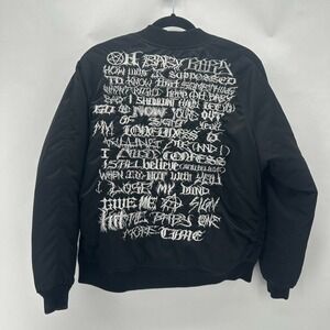 Rare UNIF Brutal Spears Bomber Jacket Womens XS Black Oversize Punk Goth Emo Pop